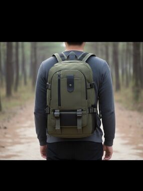 Olive Green Tactical Travel Backpack for Men